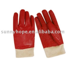 red pvc dipped glove for heavy duty working